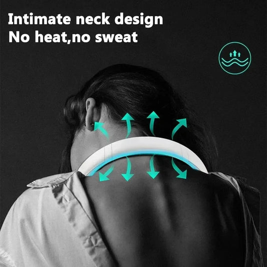 New Mini Neck Fan Portable Bladeless Hanging Neck 1200mAh Rechargeable Air Cooler 3 Speed Mini Summer Sports Fans Duct fan